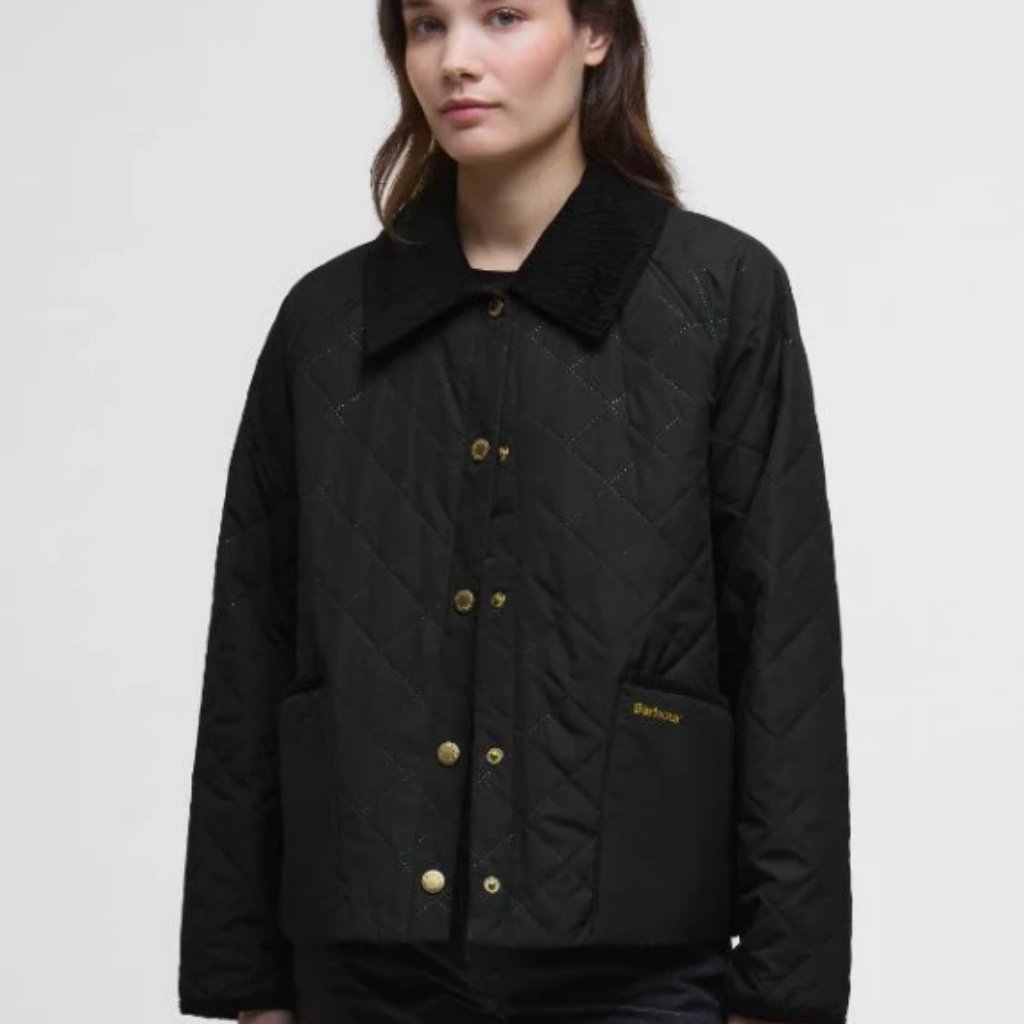 Black/ Ancient Barbour Anise Dusky Quilted Jacket Msrp$335 British Elegance